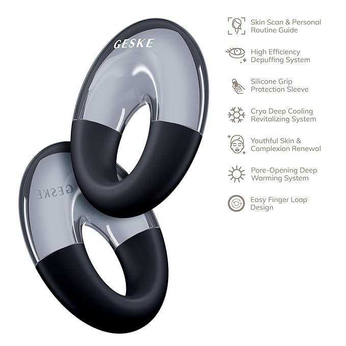 SmartAppGuided™ Cool & Warm Eye Massager | 7 in 1 | Multifunctional Massager | Eyes & Face | Battery-free Cooling & Warming | Firms, Relaxes & De-Puffs Skin | Ring-shaped Design for Easy Grip