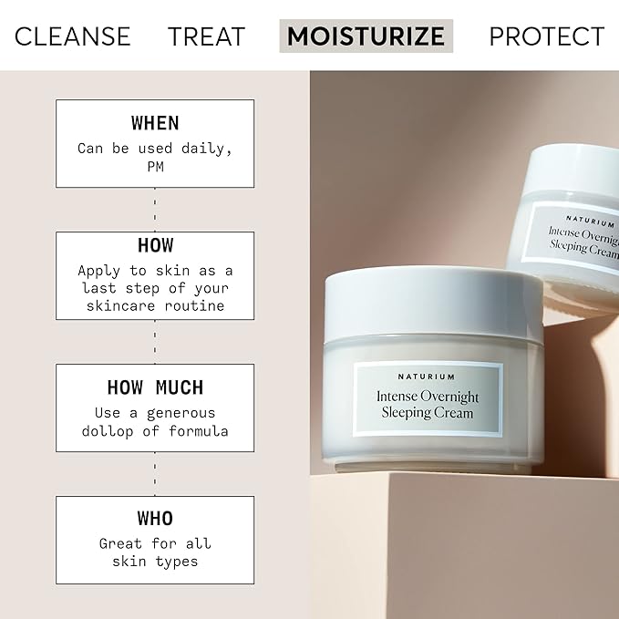 Naturium Intense Overnight Sleeping Cream Jumbo, Hydrating & Anti-Aging Face Moisturizer, 3 oz