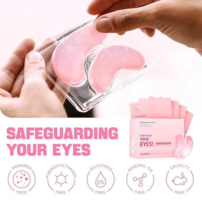 ZealSea Under Eye Patches for Puffy Eyes and Dark Circles (Collagen, 20pairs), Anti-wrinkle Patches, Eye Bags Remover for Women, Eye Masks-Pads-Gels for Spa Party Christmas Gifts, Vegan Cruelty-Free
