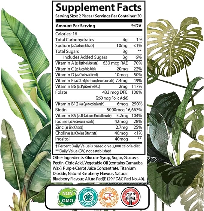 Hair Skin and Nails Vitamins, Hair Skin and Nails Gummies, Biotin Collagen Gummies, Biotin 5000mcg, Hair Vitamins, Collagen Supplements, Marine Collagen, Vitamin B12, Gifts for Women, GummBear