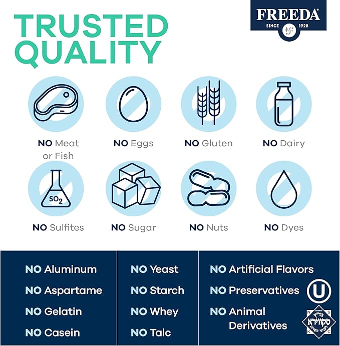 FREEDA Biotin 10,000 mcg – Kosher Hair, Skin & Nails Supplement – High-Potency B7 for Hair Growth & Strong Nails – Vegan Tablets with D-Biotin – 100 Tiny Tablet