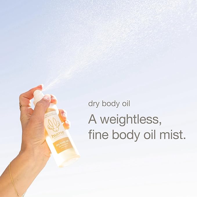 HUME SUPERNATURAL Dry Body Oil Spray - Moisturizing Oil for Dry Skin, After Shower Body Oils for Women and Men, Nourishing, Hydration, Glow, Probiotic, Vanilla Daze, 1-Pack