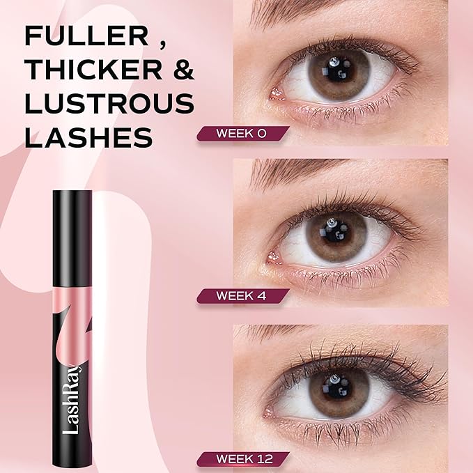 Lash Serum for Eyelash Growth: LashRay Eyelash Enhancing Serum to Grow Longer Thicker Eyelashes and Eyebrows
