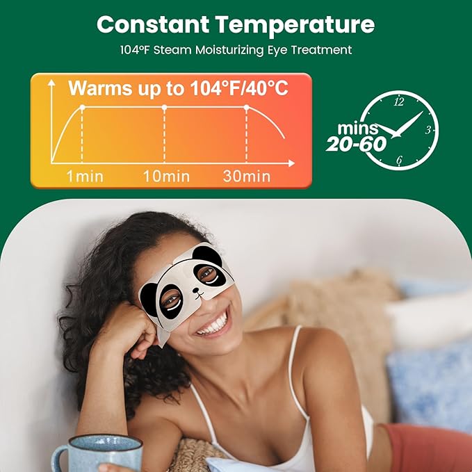 Steam Eye Mask for Dry Eyes, 20 Packs Warm Eye Mask, Disposable SPA Heated Eye Masks Sleep Mask for Dark Circles & Puffiness, Soothing Headaches, Reduce Eye Fatigue, Christmas Gift, Unscented