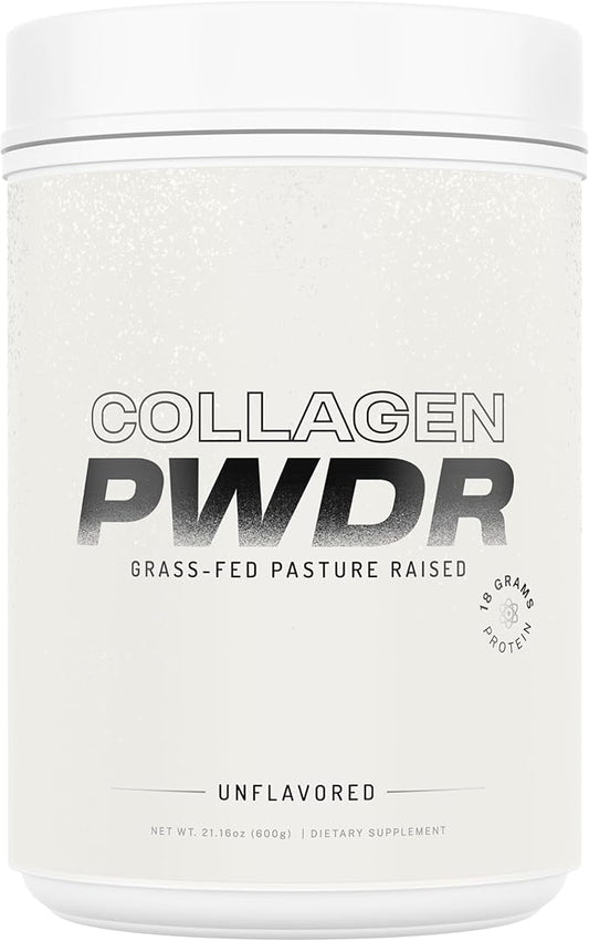 PWDRS Collagen | Promotes Hair, Skin, Nail, Joint, Bone and Ligament Health | Grass Fed & Pasture Raised | All Natural, Zero Sugar (Unflavored)