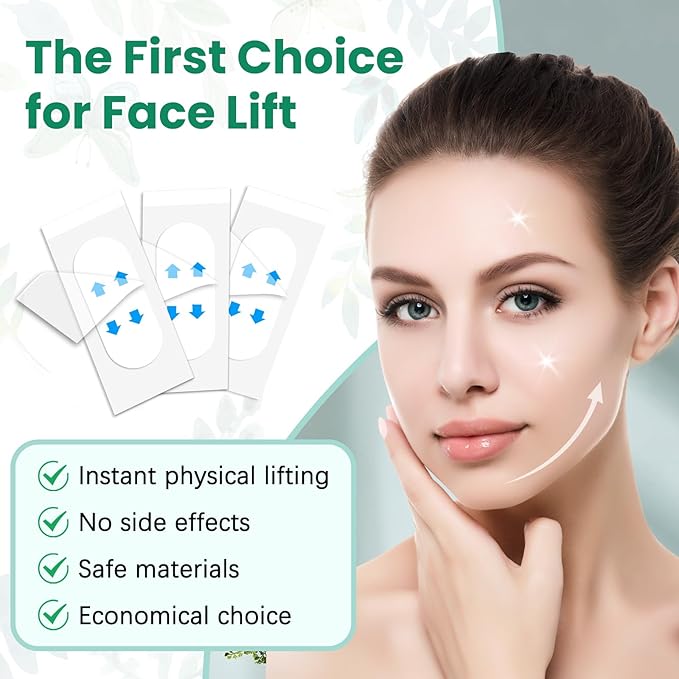 Face Lift Tape, Face Tape Lifting Invisible, Facelift Tape for Face Invisible, Neck Tape Skin Tape Facial Tape for Lifting Loose Sagging Skin, Jowls, Eyes, Double Chin (1 Count (Pack of 172))