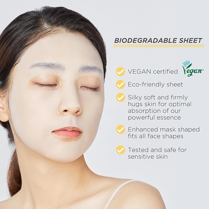 Mediheal Best Korean Sheet Mask - Vita Essential Face Mask 4 Sheets Vitamin Mask For All skin types Smoothing Tightening Toning up Brightening