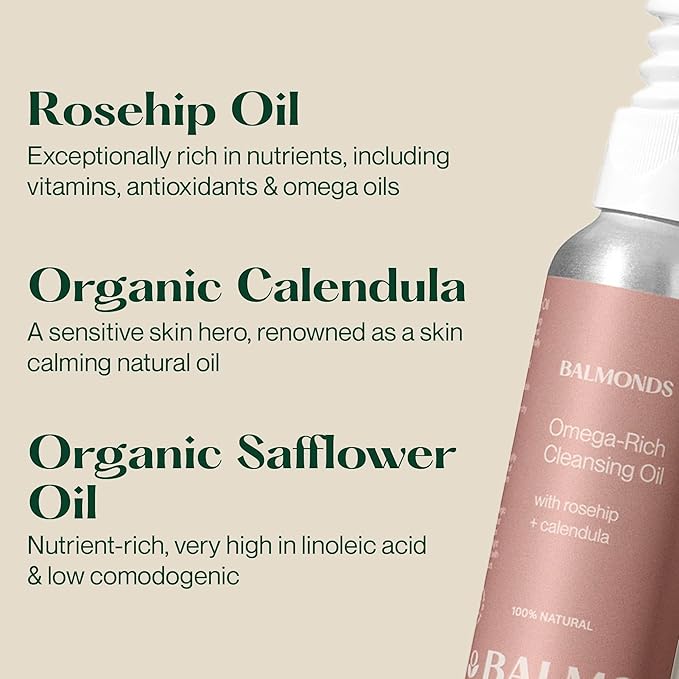 Balmonds Omega-Rich Cleansing Oil, Essential Oil Free, Gentle Face Cleanser