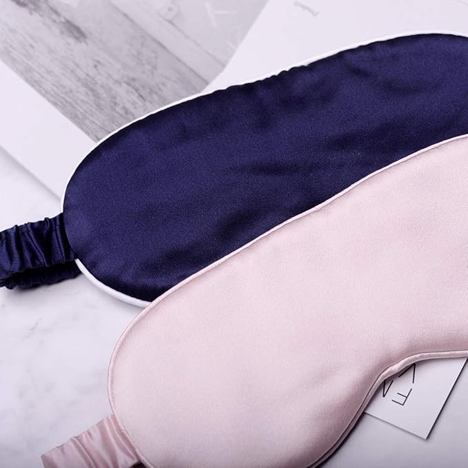 Silk Sleep Mask Light Blocking Luxury 100% Mulberry 19mm Silk Eye Mask Eye Cover Blindfold Ultra Soft Light & Comfy Anti Aging Skin Care with Travel Bag Gift Package