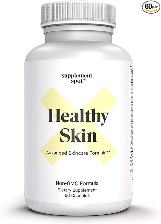 Healthy Skin Anti-Aging Supplement w/Hyaluronic Acid, Trans Resveratrol, Collagen & Alpha Lipoic Acid – Anti Wrinkles Supplement Protects, Rejuvenates & Increases Skin Elasticity (60 Capsules)