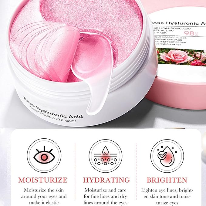 Under Eye Patches, Eye Mask, Reduce Puffy Eyes, Dark Circles, Eye Bags, Eye Patches with Collagen, Anti-Aging Rejuvenating Moisturizing Skin Care for Anti-Wrinkle Eye Masks 60PCS