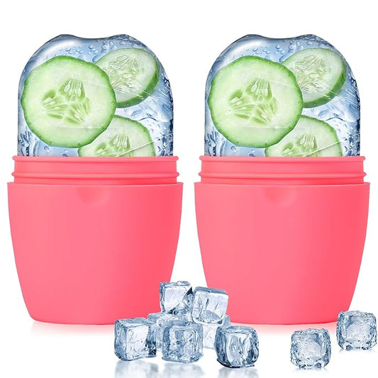 2Pack Ice Face Roller, Silicone Ice Roller for Face to Tighten and Lift Skin, Ice Mold for Face & Eye Puffiness Relief, Reusable Facial Mold for Neck Natural Glow, Skin Care for Women Beauty
