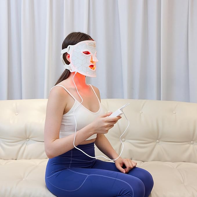 K11 LED Red Light Therapy Face Mask | 7-Color Rejuvenating Facial Skin Care Set | Portable Anti-Aging Mask for Home & Travel Use