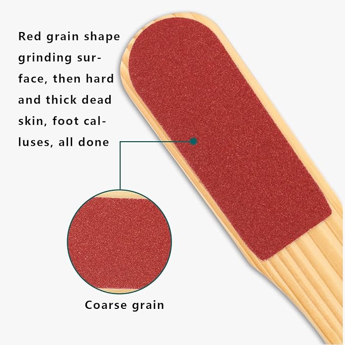 Foot rasp Foot File and Callus Remover. Best Foot Care Pedicure Surface Tool to Remove Hard Skin. Can be Used on Both Wet and Dry feet,Wood Foot File