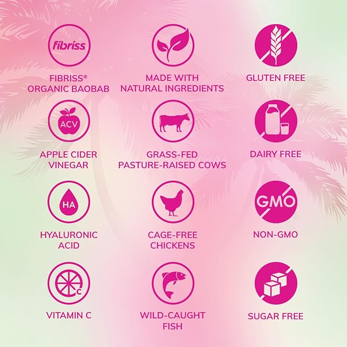 SkinnyFit Super Youth Strawberry Watermelon Multi-Collagen Peptides + Probiotics, Baobab Fiber, Apple Cider Vinegar, Hyaluronic Acid, & Vitamin C, Skin, Hair, Joint & Metabolism Support, 30 Servings