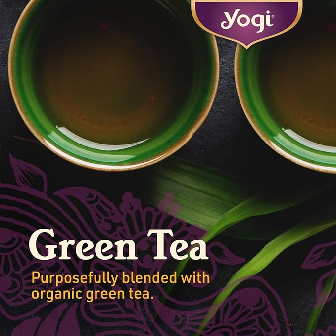 Yogi Tea Pure Decaf Green Tea - 16 Bags per Pack (4 Packs) - Organic & Decaffeinated - Supports Overall Health & Provides Antioxidants
