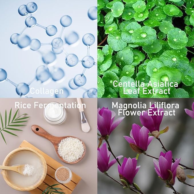 Cheerful Skin Plant Extract Face Moisturizing Smoothing Mask - Hydrating Spa Facial Treatment with Centella Asiatica, Magnolia Liliflora flower, Collagen, 25ml Each (7 Sheet)