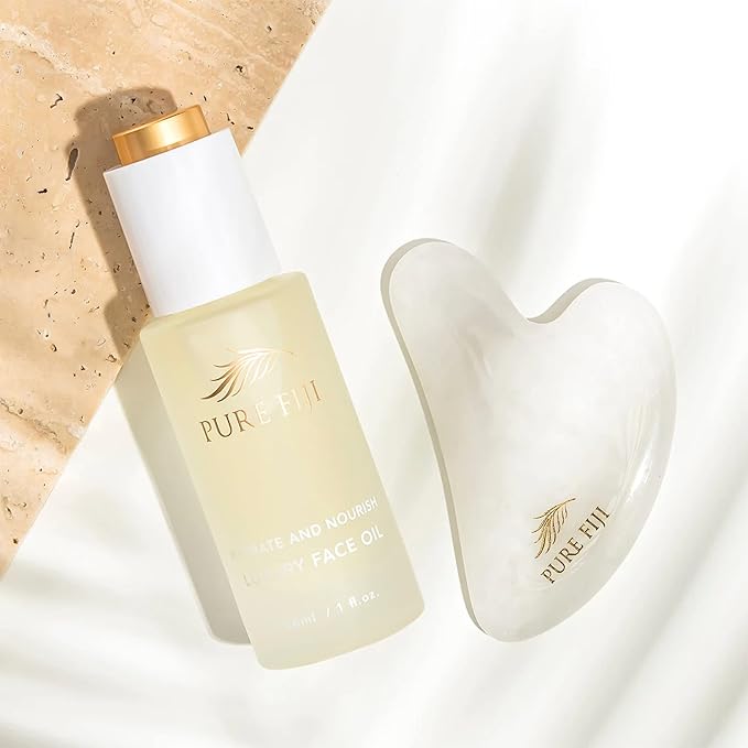 PURE FIJI Hydrate & Nourish Luxury Face Oil Face Moisturizer for Women, Skin Brightening Serum - Anti Aging, Reduce Wrinkles & Dark Spots, Coconut Oil For Face Organic, 1 Fl.Oz