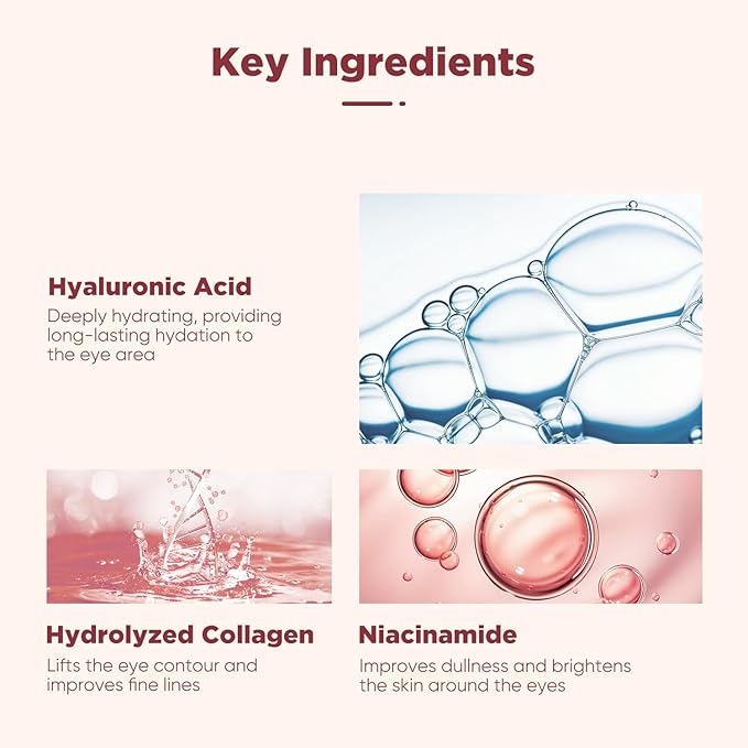 Under Eye Patches (20 Pairs), pink Hyaluronic Acid Eye Patches For Puffy Eyes, Dark Circles, Puffiness, Refresh,Revitalizing, Wrinkles, Anti Aging & Face Moisturizer For Women and Men.