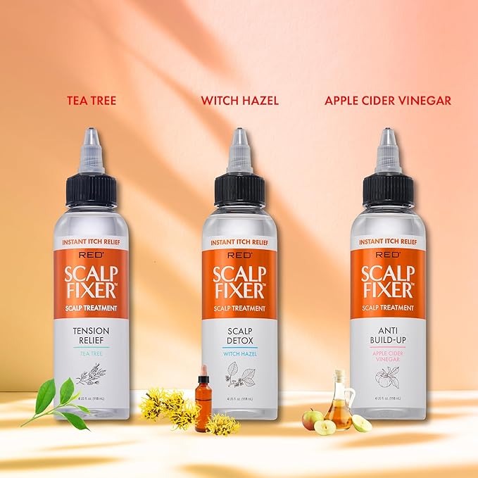 Red by Kiss Scalp Fixer Dry & Itchy Scalp Treatment Instant Cooling Sooth, Hydration & Buildup Control, Detoxify & Balance Healthy Hair (4 fl.oz, Witch Hazel(Scalp Detox))