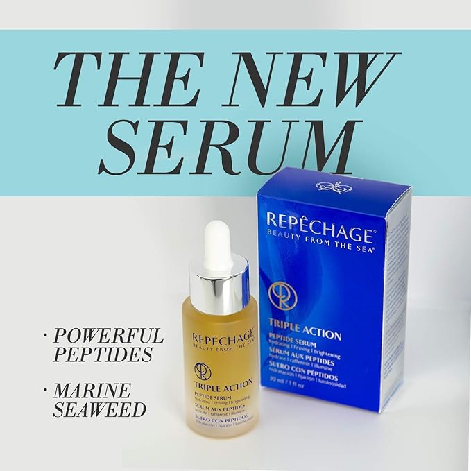 Repechage Triple Action Peptide Serum | Hydrating, Firming & Brightening | 30 ml / 1 fl oz