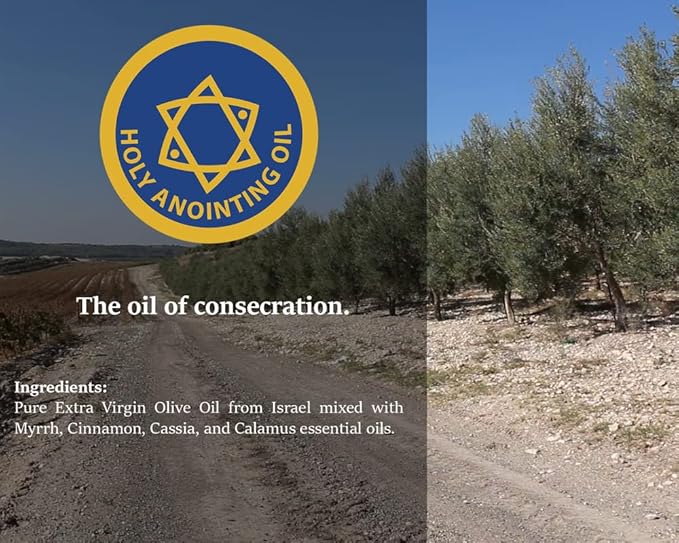 Holy Anointing Oil from Israel, Holy Spiritual Oils Bottles from Jerusalem Blessed, Handmade with Natural Ingredients and Blessed for Wedding Ceremony, Religious Use, 3.4 Fl Oz