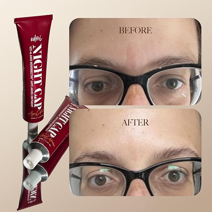 NIGHT CAP Facial Night Cream with Vitamin A, and NovoRetin Anti Aging Ointment to Minimize Appearance of Wrinkles and Fine Lines, 1.69 oz