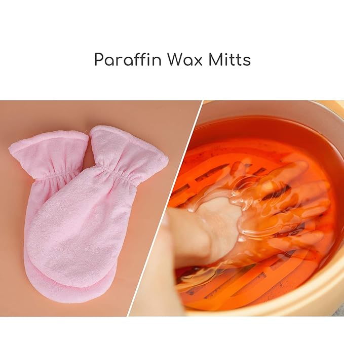 Segbeauty Thick Paraffin Wax Mitts, Paraffin Heated Hand SPA Mittens for Women, Gloves for Women Moisturizing Cracked Hands Hot Wax Hand Paraffin Thermal Treat SPA Wax Warmer Paraffin Wax Machine Pink