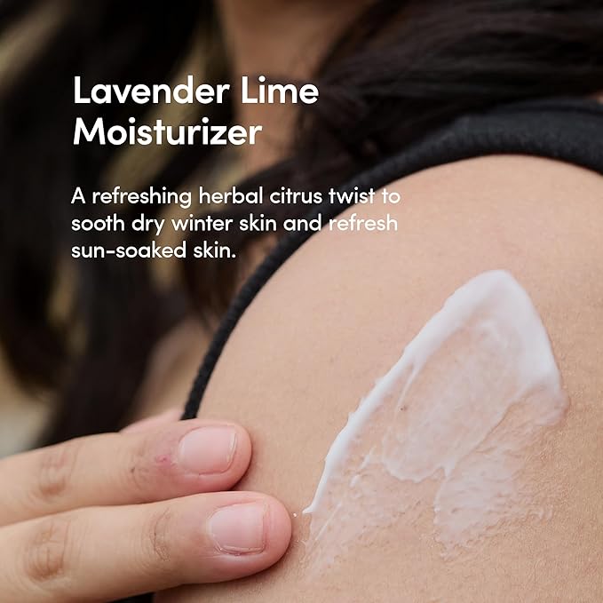 LATHER - Lavender Lime Body Moisturizer, 8 fl oz - Daily Hydrating Body Lotion - Essential Oils & Vitamins - Aloe, Safflower Oil, Almond Oil, & Amino Acids - Vegan & Cruelty Free - Beauty & Skin Care