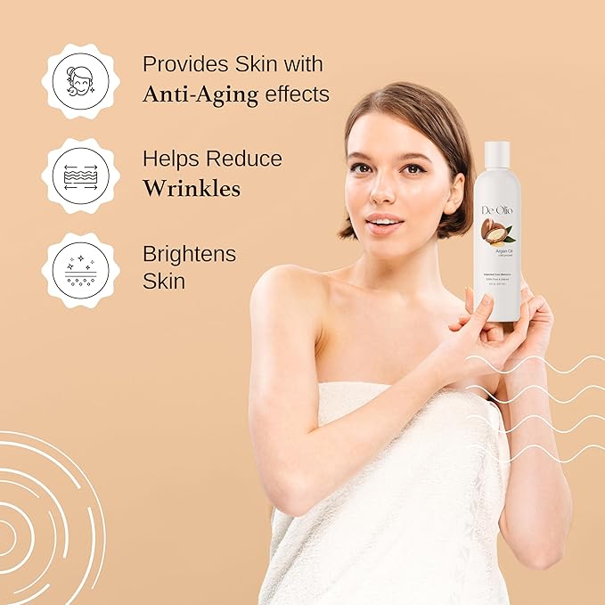 | Argan Oil of Morocco | 100% Pure & Natural Cold Pressed Argan Oil for Hair, Skin, Face | Refined Moroccan Hair Oil for Moisturizing & Strengthening | 64fl. oz. (1.89L)