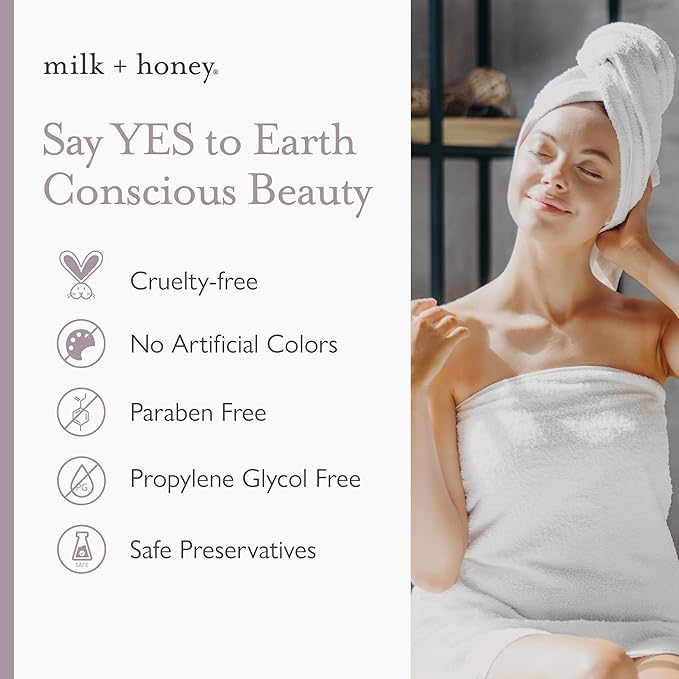 milk + honey Calming Bath Soak No. 8, Moisturizing Epsom Salt Bath Soak with Lavender and Eucalyptus Oils, Soothing and Relaxing, 10 oz