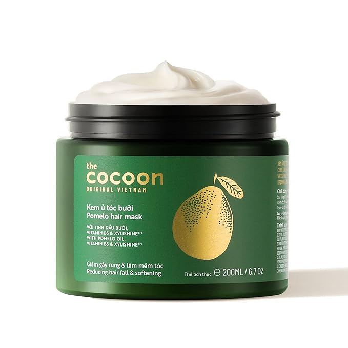 Cocoon Pomelo Essential Oil Hair Mask with Xylishine & Amino Acid | Sulfate Free Vegan Treatment to Soften, Reduce Loss & Volumize Hair Growth | for Thinning, Damaged & Breakage Hair 6.76 fl oz
