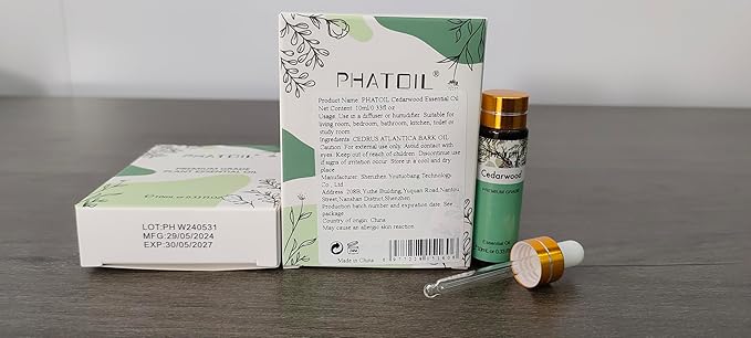 0.33FL.OZ Cedarwood Essential Oil, Pure Aromatherapy Essential Oils for Diffuser, Humidifier, Scented Oils for Soap, Candle, Bath Bombs Making (10ML)