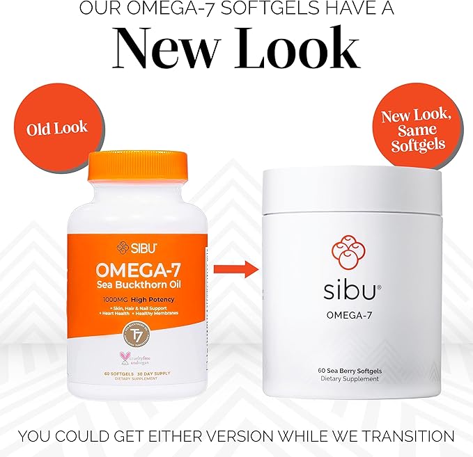 sibu Omega-7 Softgels Starter Kit, Premium Organic Himalayan Sea Buckthorn Oil (60ct, 30 Day Supply) – Supplement for Healthy Skin, Hair, Nails and Dryness
