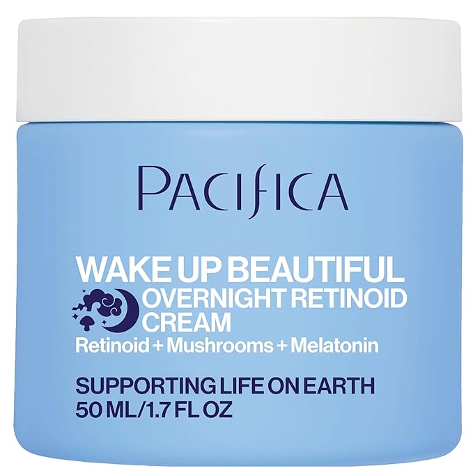Pacifica Wake Up Beautiful Retinoid Night Cream – Overnight Anti-Aging Moisturizer with Hyaluronic Acid & Melatonin, Reduces Wrinkles & Fine Lines, Hydrating and Gentle for Dry or Mature Skin, Vegan