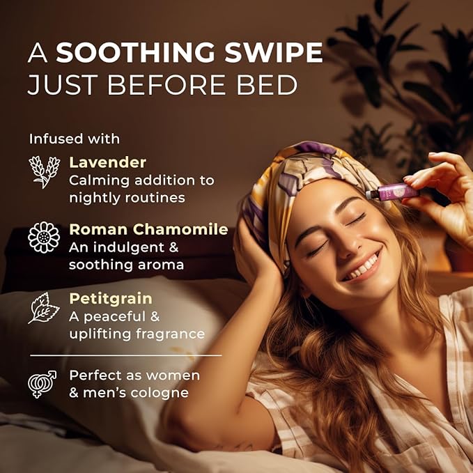 Gya Labs Sleep Well Essential Oil Roll on - 100% Pure Natural Aromatherapy Relax Oil for Women - Blend with Calming Chamomile & Relaxing Lavender for Better Rest, Travel Size (0.34 Fl Oz)