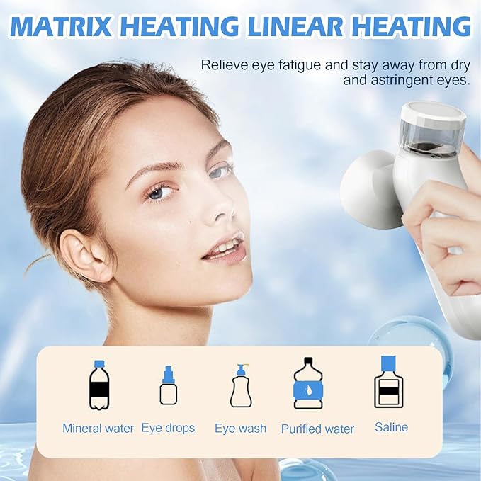 Portable Eye Mist Steam Sprayer for Dry Eye Relief, Heated Eye Mask, Mini Eye Moisturizing Cleaning Soothing Steamer for Moisturizing & Cleaning Eye Treatment