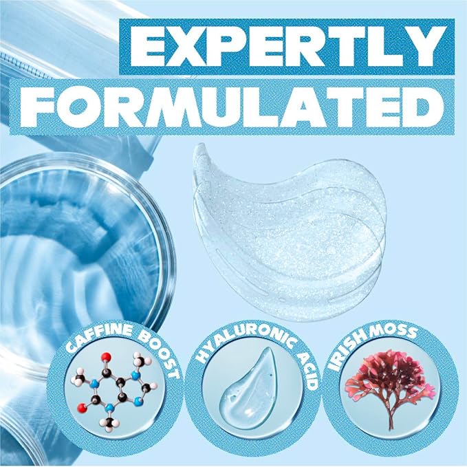 'SIRIUS'LY BRIGHT Under Eye Patches 28 Pairs, Reduce Dark Circles Puffiness Bags, Rejuvenate Eye Mask, Eye Gel Pads with Caffeine Boost, Hyaluronic acid, Iris Moss Extract, Gifts for Women and Men