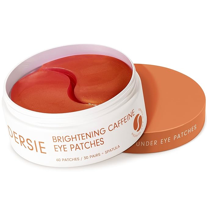 Dersie Eye Patches for Puffy Eyes and Dark Circles: Reduce Puffiness and Dark Circles - Brightening Caffeine Eye Patches with Hyaluronic Acid - Awakening and Hydrating (30 Pairs)
