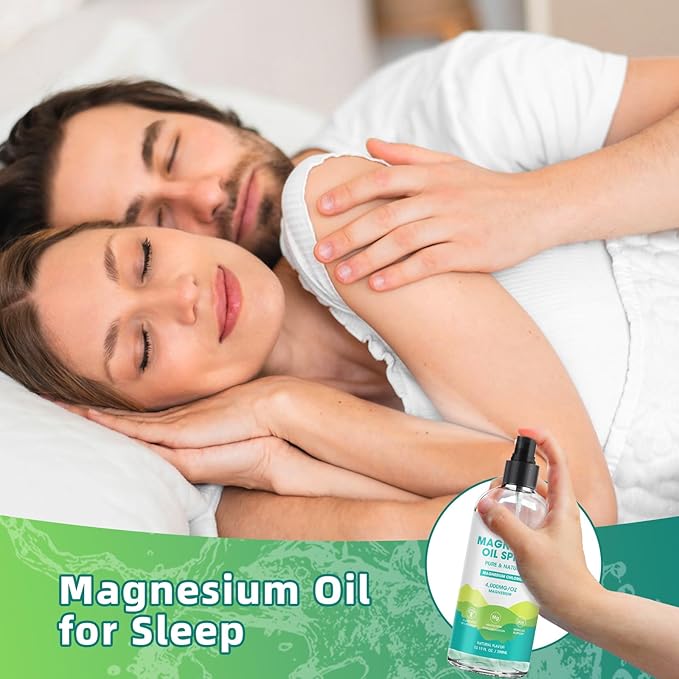 Magnesium Oil Spray - Pure & Natural Magnesium chloride Oil High Potency Trace Minerals - Topical Magnesium Spray for Feet and Sleep, Soothing Muscles, Mood Support - High Absorption - 390ml(13.19 Oz)