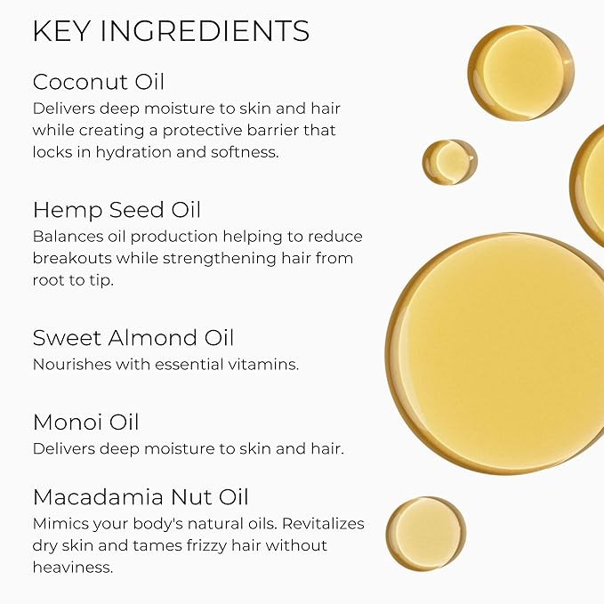 Body & Hair Shimmer Oil | Surf Shack Santal Coconut Scent Lightweight Oil for Luxurious Radiant Glow and Hydration for Body, Hair & Face 3.4oz Coconut, Santal, Sandalwood, Tonka Bean