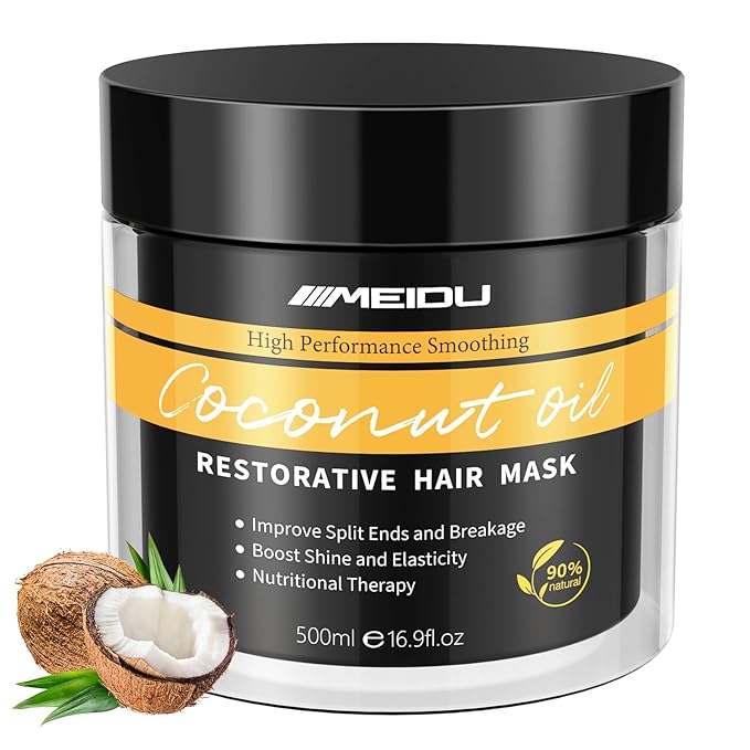 KINGMING Keratin Hair Mask, Keratin Hair Treatment 500ml Hair Mask for Dry Damaged Hair, Coconut Oil Deep Conditioning for All Hair (16.9 oz)