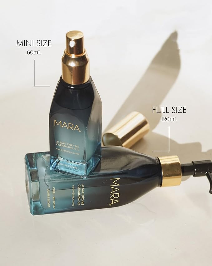 MARA - Algae Enzyme Cleansing Oil | Plant-Based, Gluten-Free, Safe for Sensitive Skin Care | All Types, Cleanse, Hydrate, Make-Up Remover (2 oz | 60 ml)