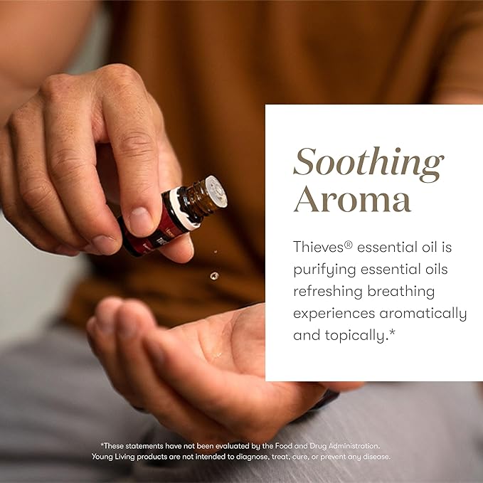 Thieves Essential Oil Blend by Young Living, 15 Milliliters | Topical and Aromatic | Vegan & Gluten-Free | Aromatherapy Diffuser | Natural & Organic Premium Oils