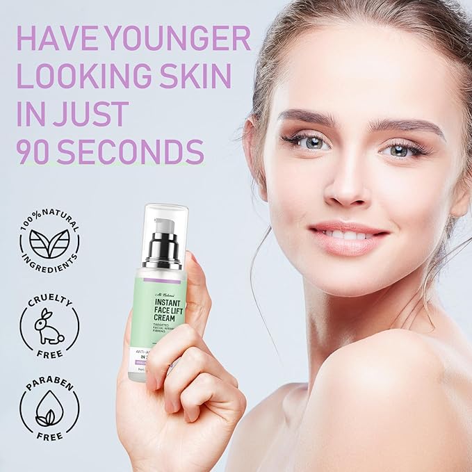Instant Face Lift Cream,Skin Tighten And Lift Neck Cream for Women with Plant Extract, Neck, Eye Anti-aging Serum for Smoothing Fine Lines, Wrinkles and Firming Loose Sagging Skin-50ML