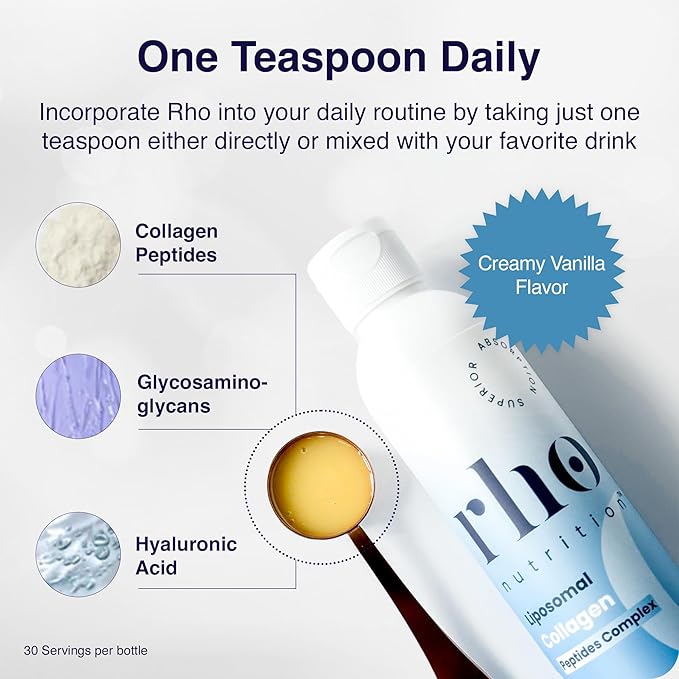 Liposomal Collagen Peptides - High-Absorption Liquid Collagen Supplement - Supports Skin Elasticity, Joint Health, and Overall Vitality for Healthy Aging, 5 fl oz