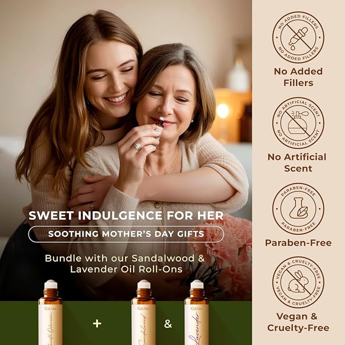 Gya Labs Vanilla Essential Oil Roll on for Skin - 100% Pure Natural Vanilla Perfume Oil for Women, Self Care Roller Aromatherapy, Alcohol Free, Travel Size (0.34 Fl Oz)