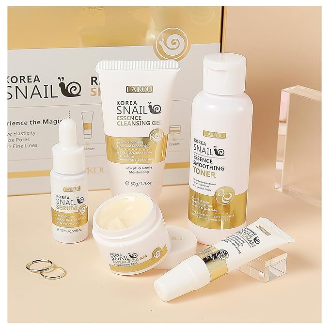 Hydrated Skin Care Mini Set ,Travel Essentials Cleanser, Makeup Remover, Serum，Moisturiser & Eye Cream ,Vegan & Anti-Aging-Free Facial Mini Kit(5 Piece)