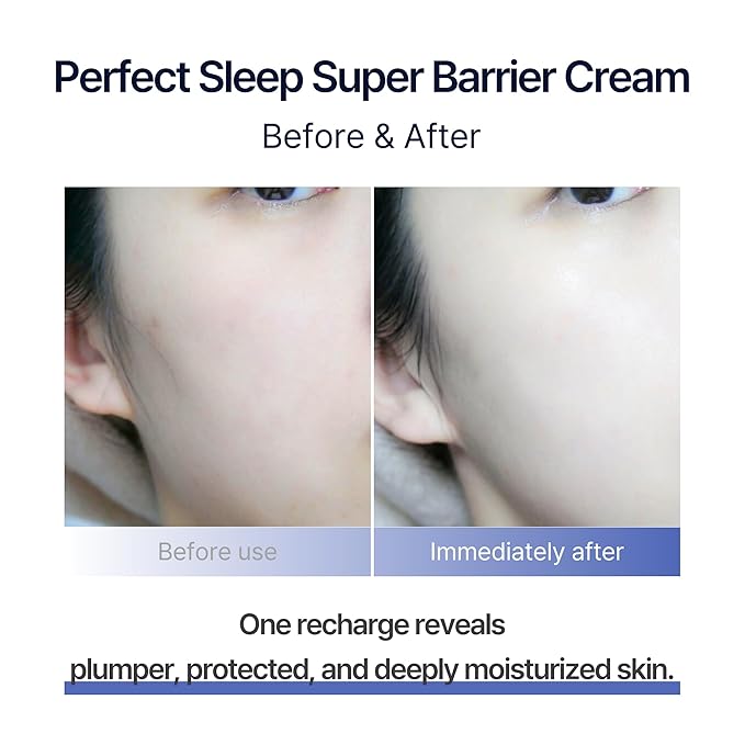 Perfect Sleep Super Barrier Cream 1.69fl.oz, Dense Ceramide Sleep Balm for Strengthening Skin Barrier, Soothing Irritation & Restoring Hydration Overnight Korean Facial Moisturizer