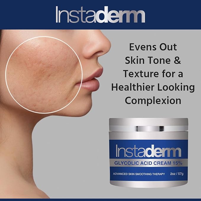 Glycolic Acid 15% Anti-Aging Cream- Alpha Hydroxy Facial Moisturizer Reduces the Appearance of Fine Lines, Wrinkles, Age Spots, Dark Spots & Scars. Exfoliates & Smoothes Skin Texture & Tone.